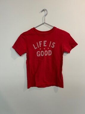 Life Is Good Kids Red Short Sleeve Graphic Tee